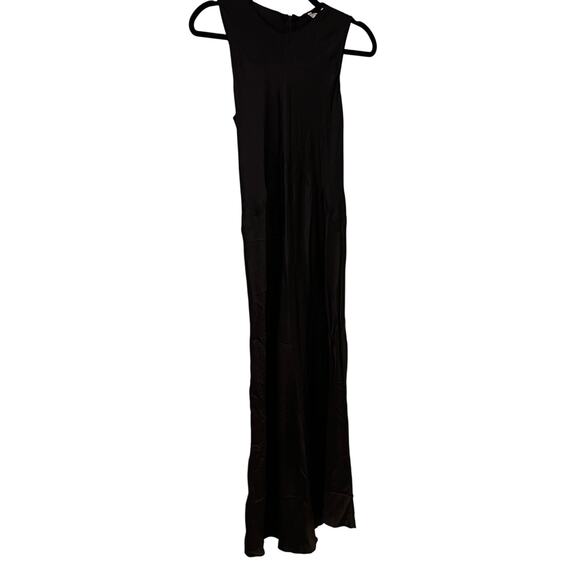 NWT Zara Black Satin Sleeveless Maxi Dress Size Small - Picture 1 of 10